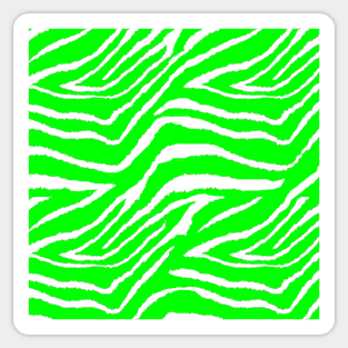 Zebra Animal Print Green and White Pattern Sticker